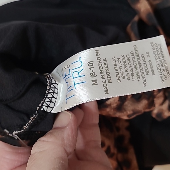 NWT Time & Tru animal print swimsuit size Medium (8-10) - Picture 4 of 7